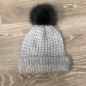 Banana Republic Cozy Knit Hat With Faux Fur PomPom
